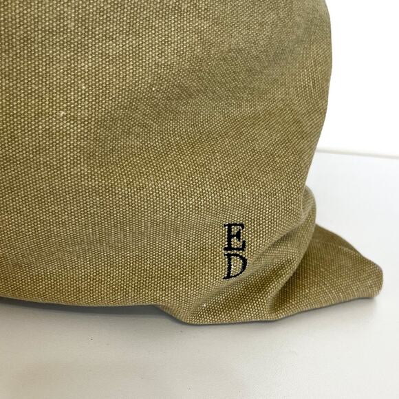 ED Ellen Degeneres Dachshund Dog Accent Throw Pillow 20X20 Tan Embroidered Zip - Picture 5 of 12